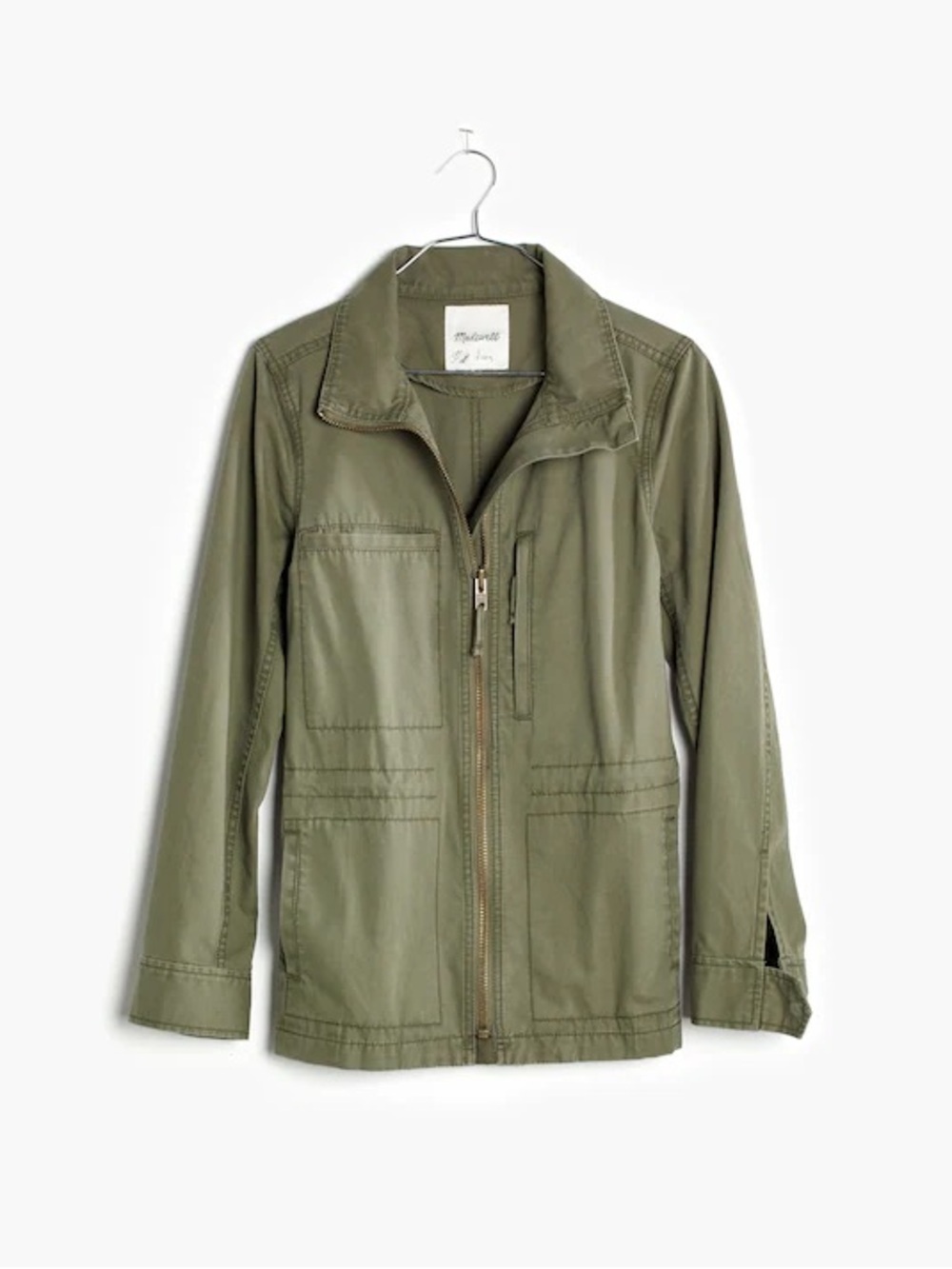 Madewell Fleet Jacket Olive Green Cotton Cargo Full Zip Utility Jacket M